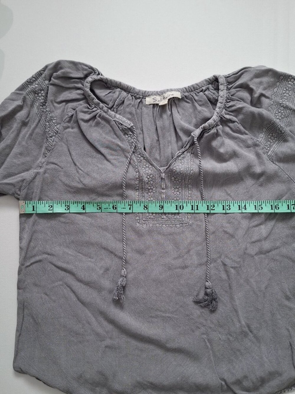 Solitaire Grey Boho Rayon Top - Picture 8 of 8